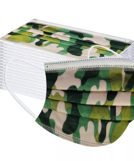 50pc  Disposable Camouflage Mask 3Ply