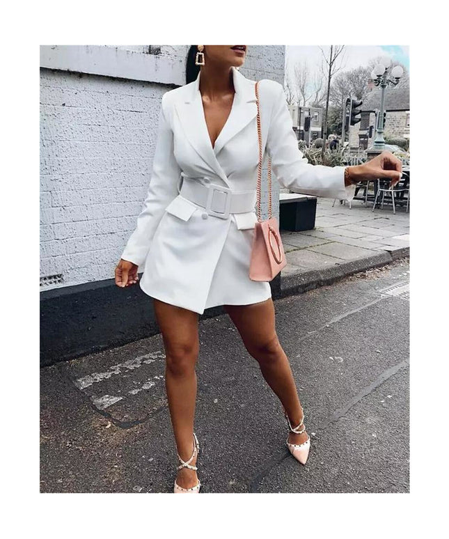 Double Breasted Belted Blazer