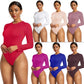 Long Sleeve O-neck Sexy Bodysuit