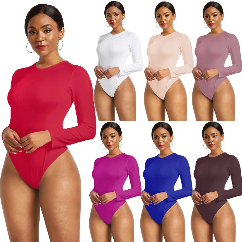 Long Sleeve O-neck Sexy Bodysuit