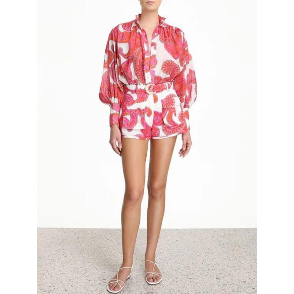 Retro Geometric Print Two-Piece Set