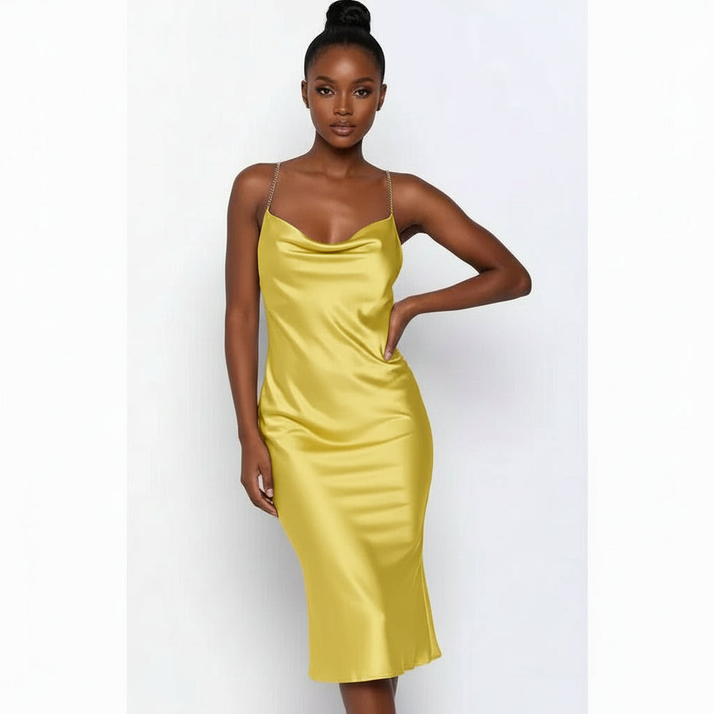 Bodycon Sleeveless Satin Dress