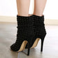 Open Toe Rivet Ankle Boots