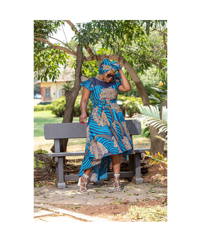Ankara Short Ruffle Sleeve Print African Dress