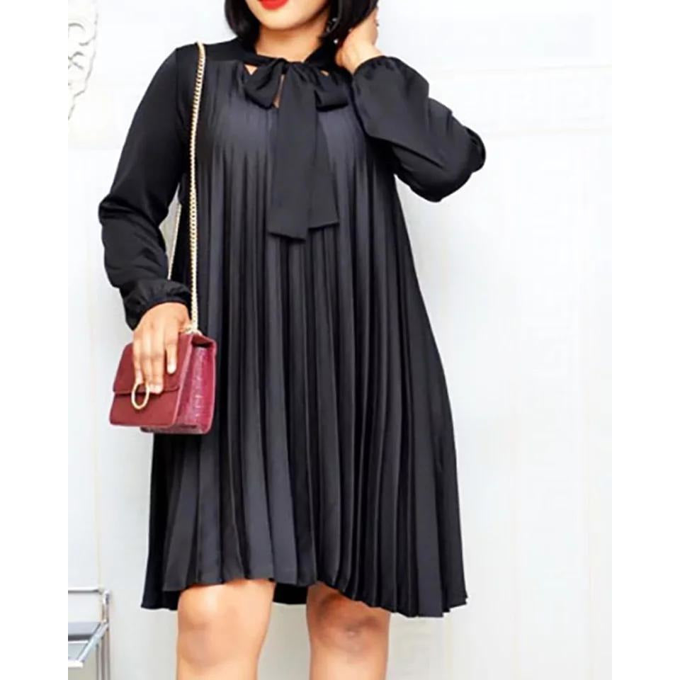Plus Size Pleated Dress