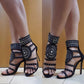 Open Toe Rhinestone Design High