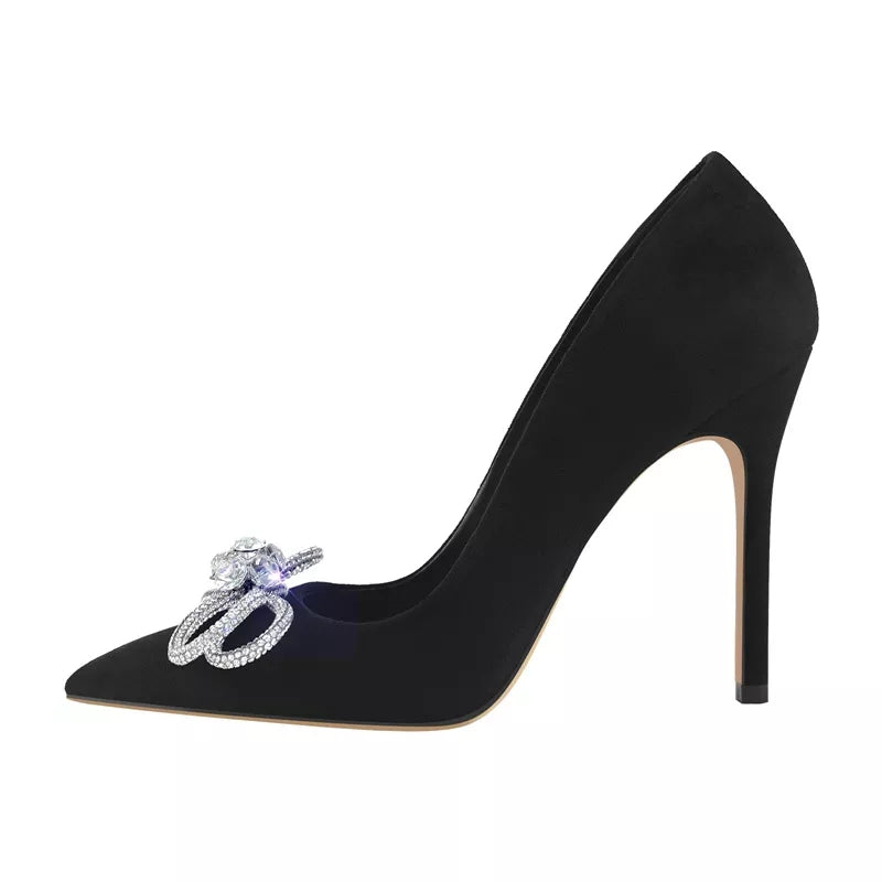 Cristal Butterfly pointed toe high heel