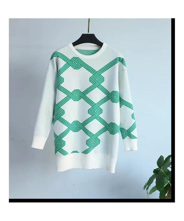 Geometric Print knitted jersey