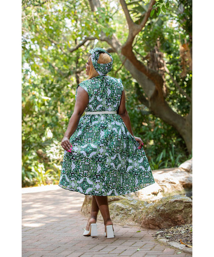 Summer African V-Neck Printed Dress