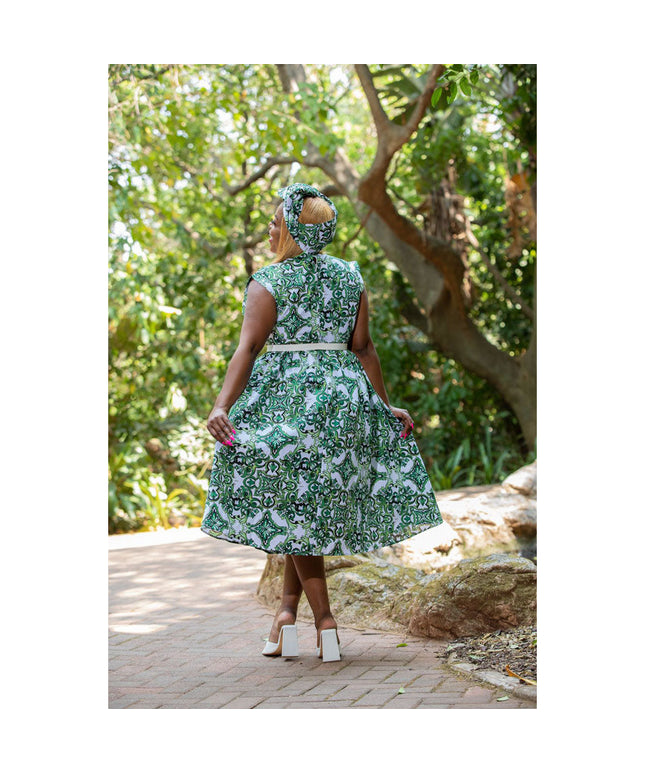 Summer African V-Neck Printed Dress