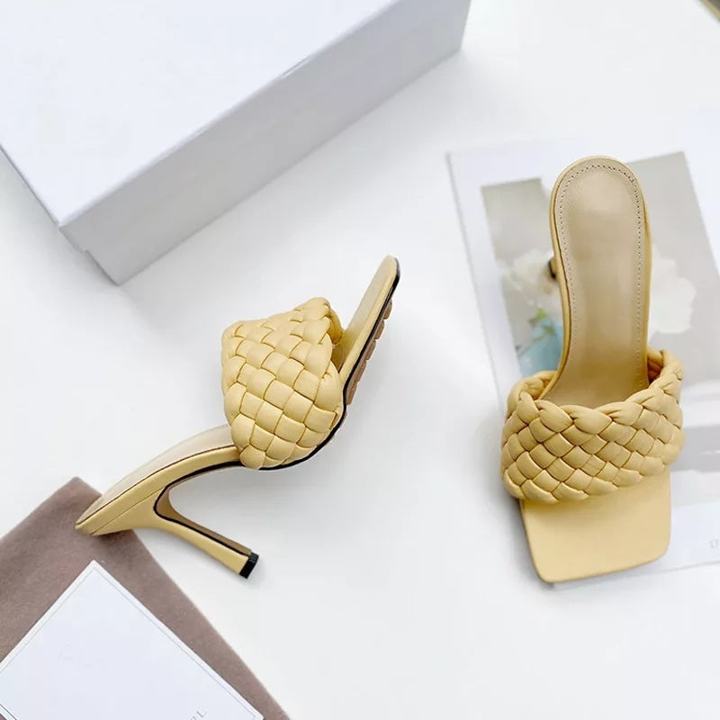 Open Toe High Heel Mules