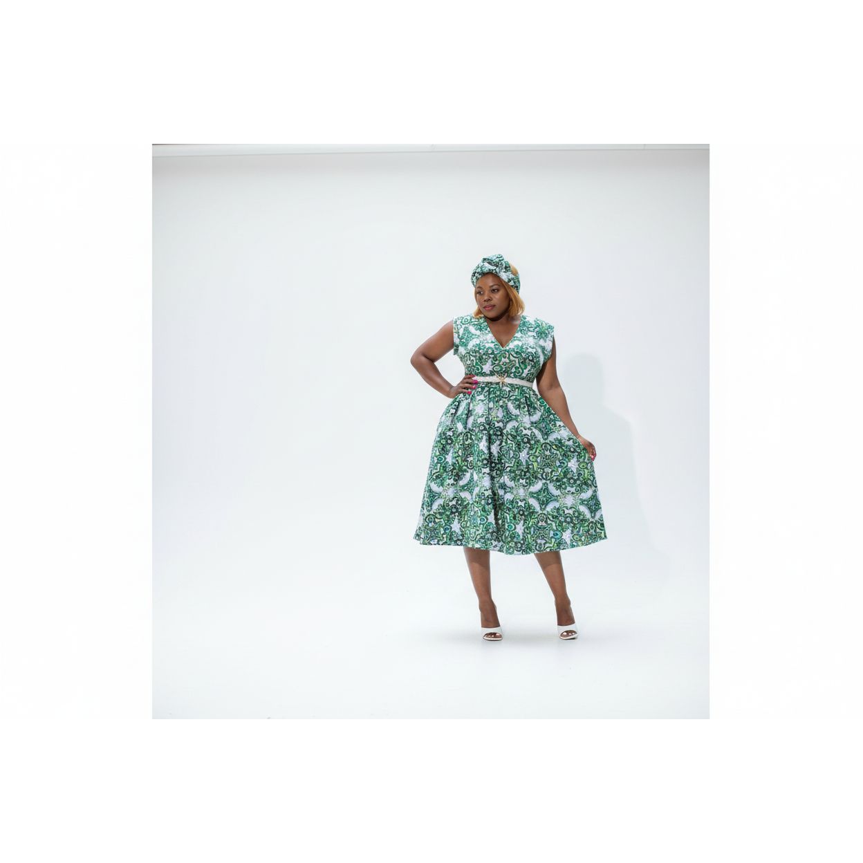 Summer African V-Neck Printed Dress
