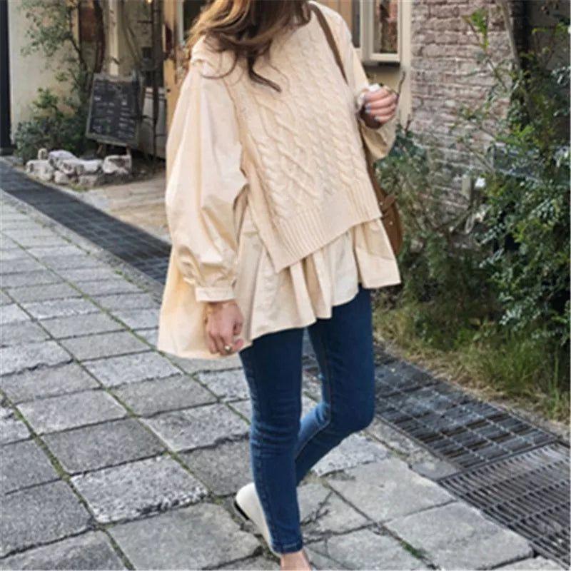 Loose Casual Pullover Long sleeve knitte sweater 