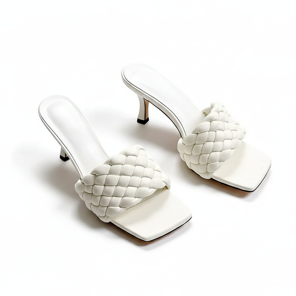 Open Toe High Heel Mules