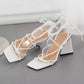 Square Toe Ankle Strap Heel
