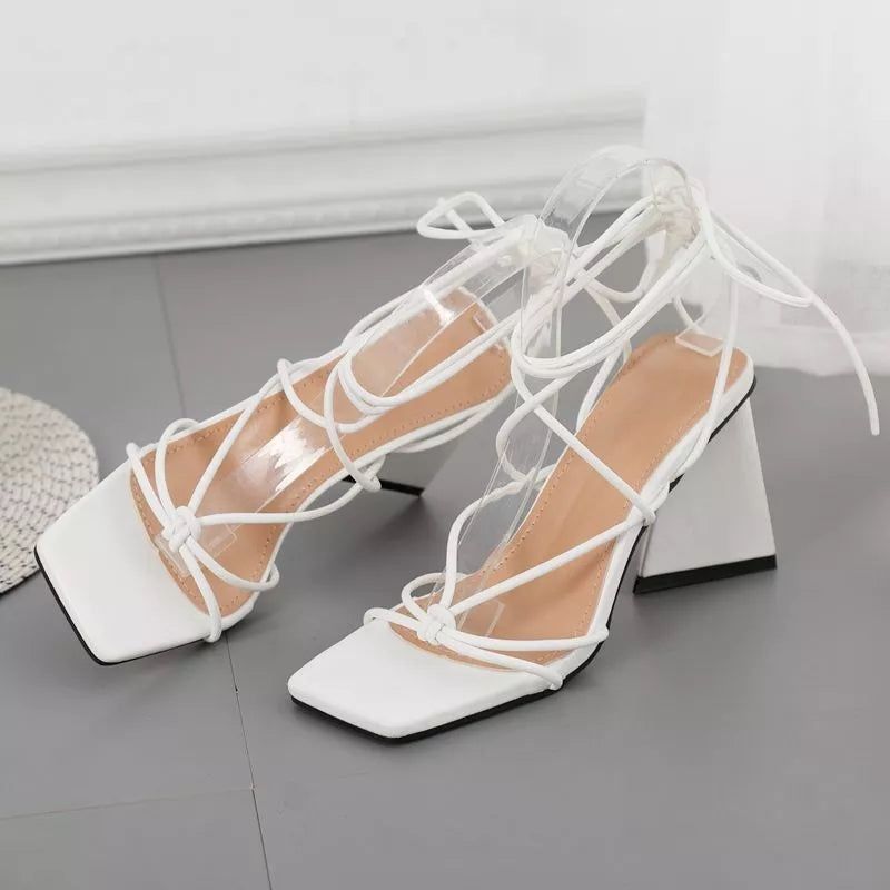 Square Toe Ankle Strap Heel