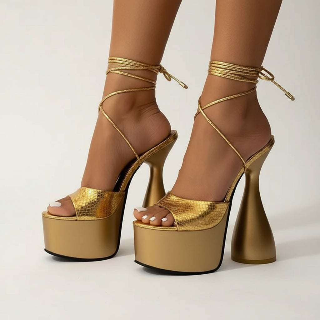 Thick Heel Platform Ankle Strap Shoes