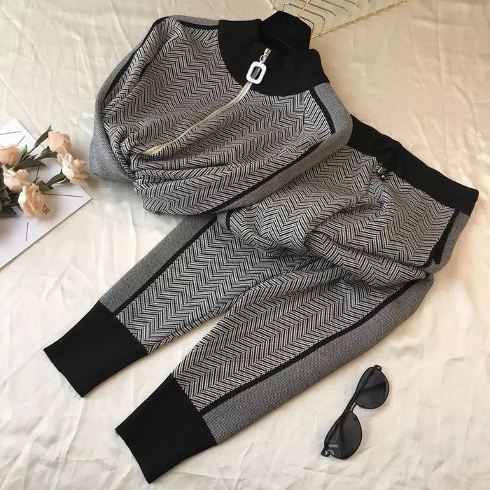 Two piece Knitted Tracksuit Set