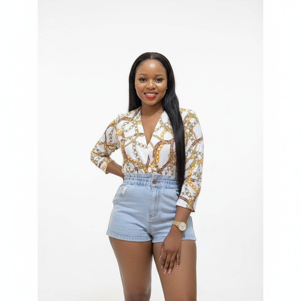 Chain print Bodysuit