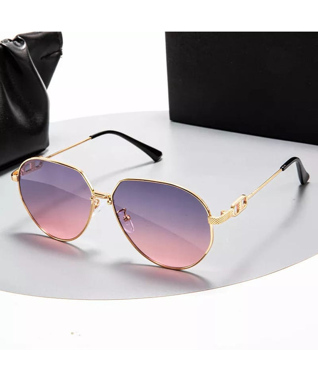 Metal Frame Irregular Sunglasses
