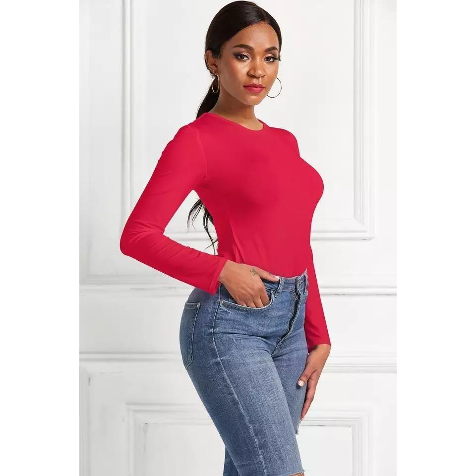 Long Sleeve O-neck Sexy Bodysuit