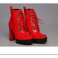 Lace-up High Heel Ankle Boots.