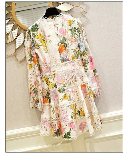 V-Neck Floral Dress