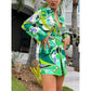 High Waisted Skirt Soft Button Shirt Suit