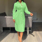 V-Neck Button Up Shirt Dress