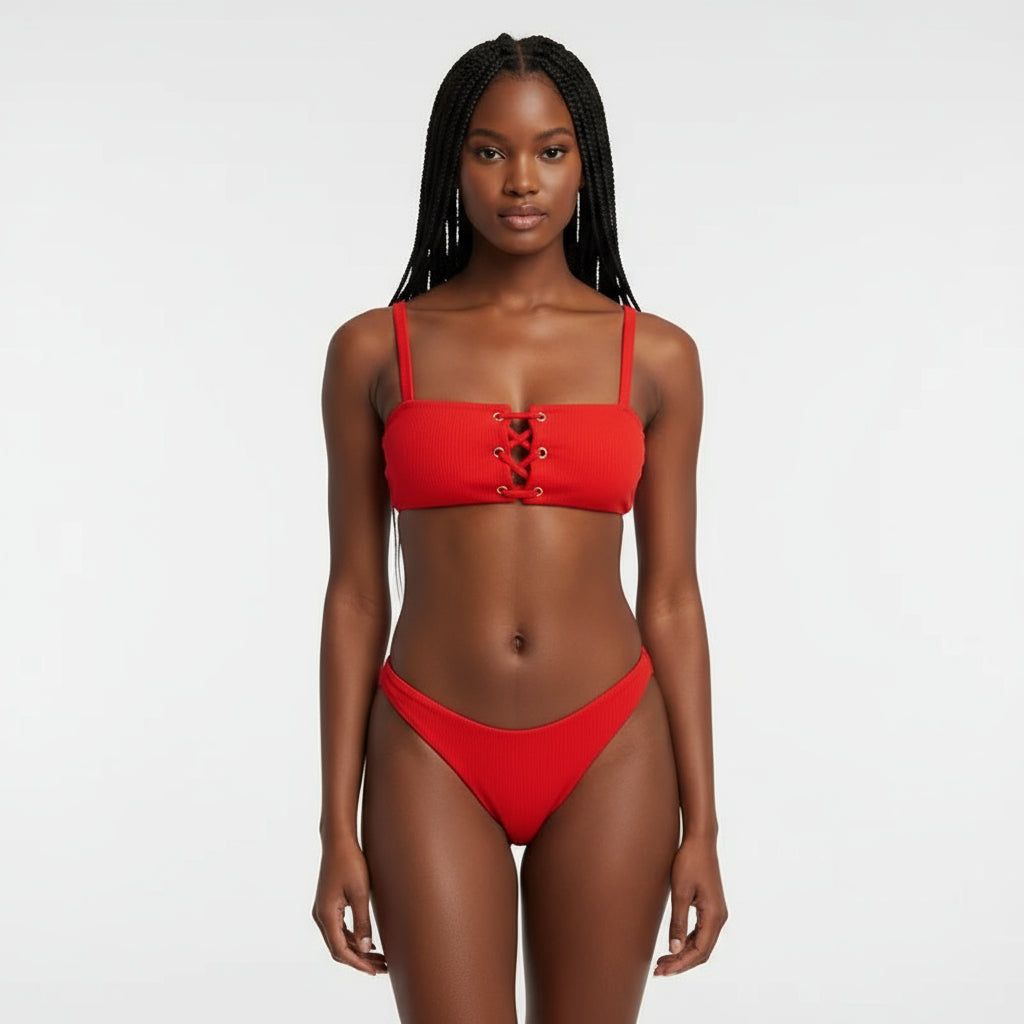 Lace up bikini Set