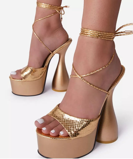 Thick Heel Platform Ankle Strap Shoes