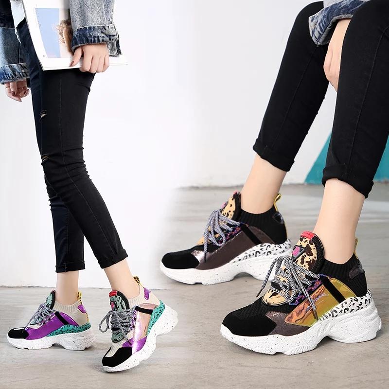 Lace Up Chunky Platform Sneakers - YELLOW SUB TRADING 