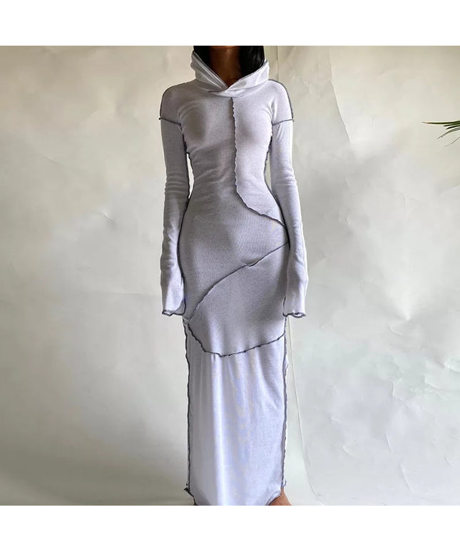Hooded Bodycon Long Sleeve Dress
