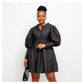 Casual Loose Round Neck Puffy Sleeve Dress