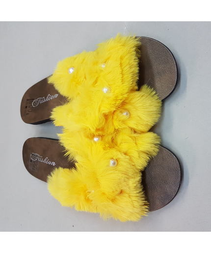 Crossover Faux Fur Slippers
