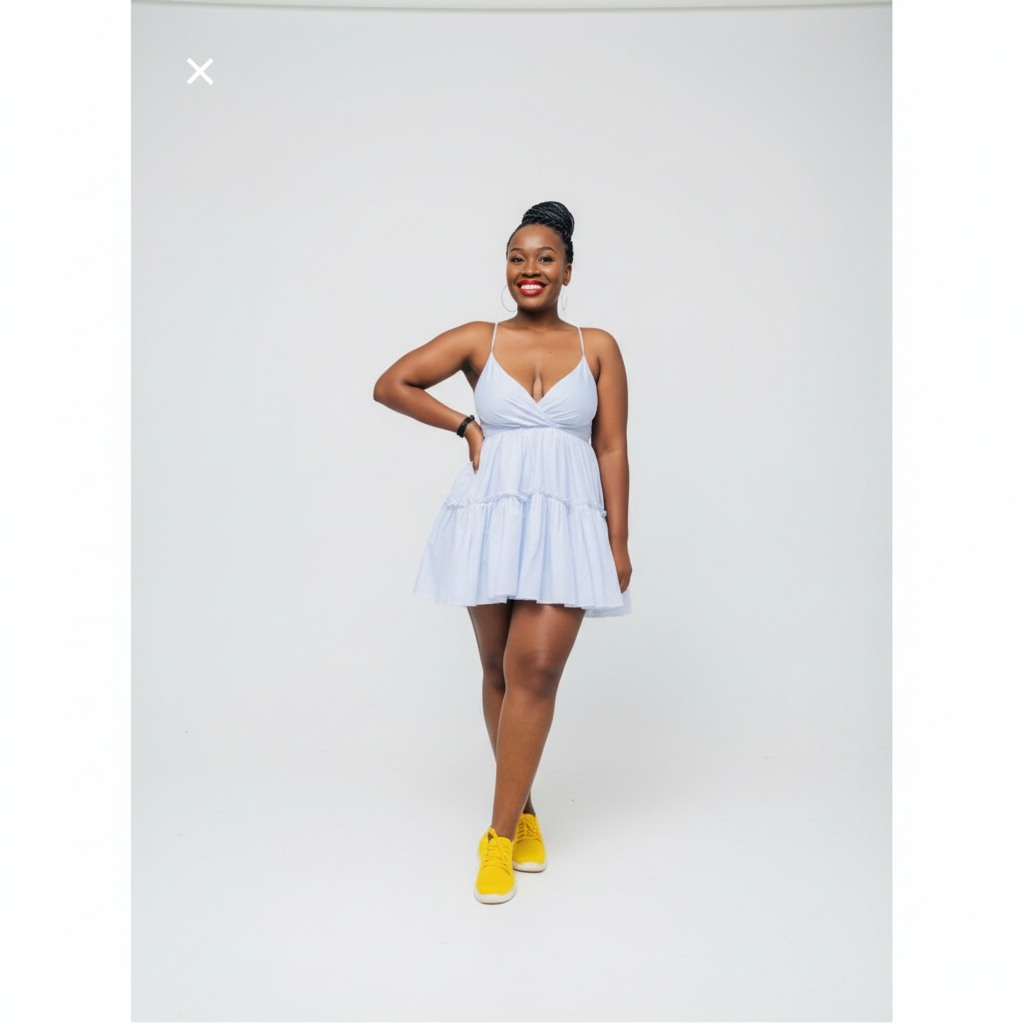 Deep V-Neck Mini Dress