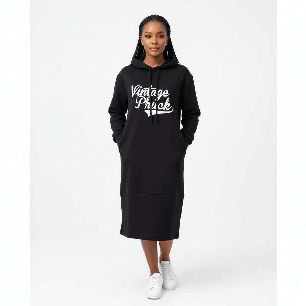 Vintage Hooded Sweater Dress - YELLOW SUB TRADING 