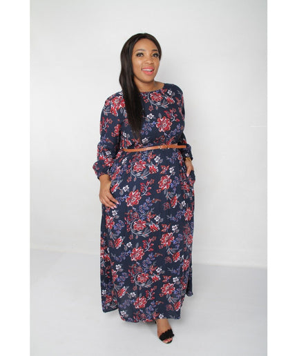 Side Pocket Floral Maxi Dress  - YELLOW SUB TRADING 