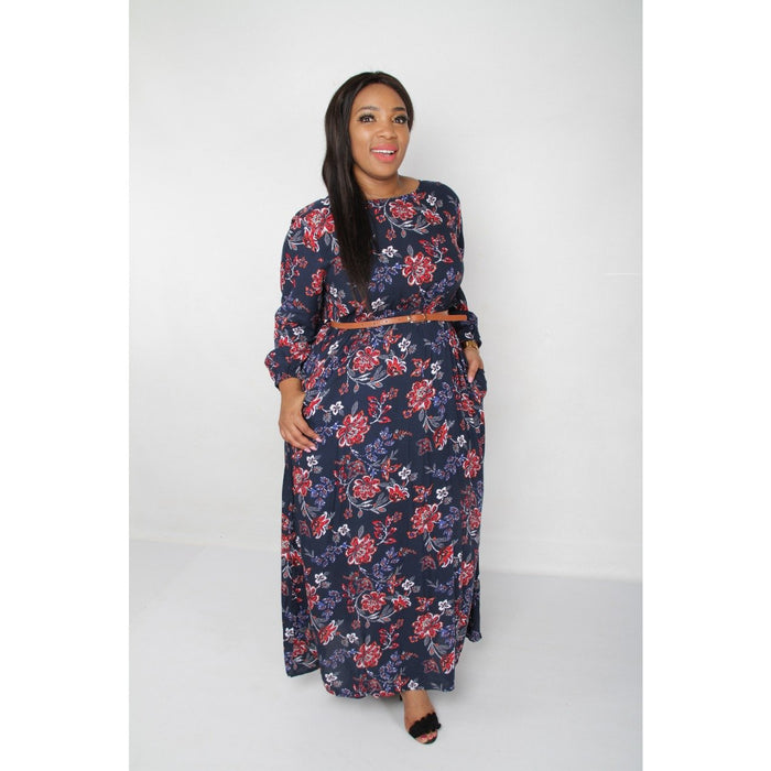 Side Pocket Floral Maxi Dress  - YELLOW SUB TRADING 