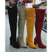 Suede Thigh High Sock Chunky Heel Boots - YELLOW SUB TRADING 