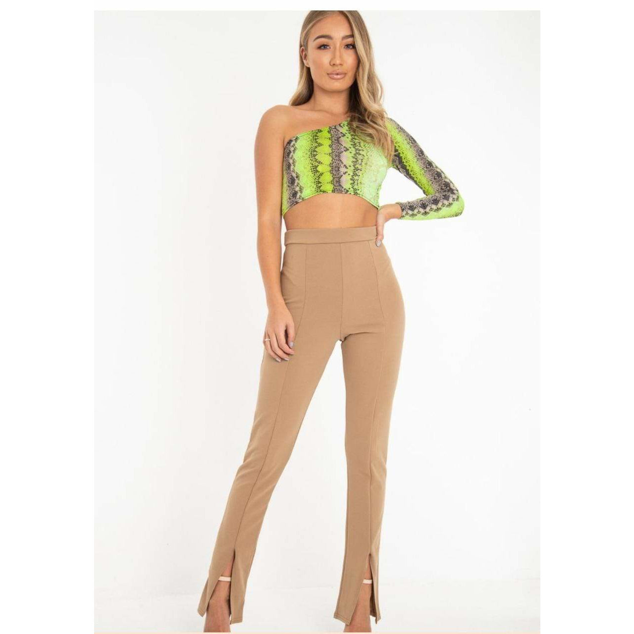 Ankle Slit High Waisted Pant