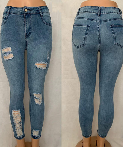 Distressed High Waisted skinny jean