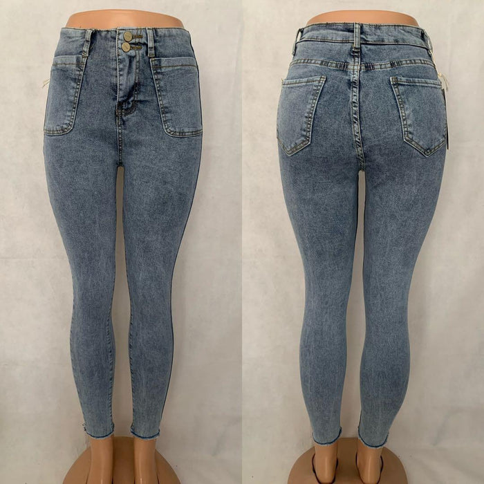 Two Button High Waisted skinny jeans