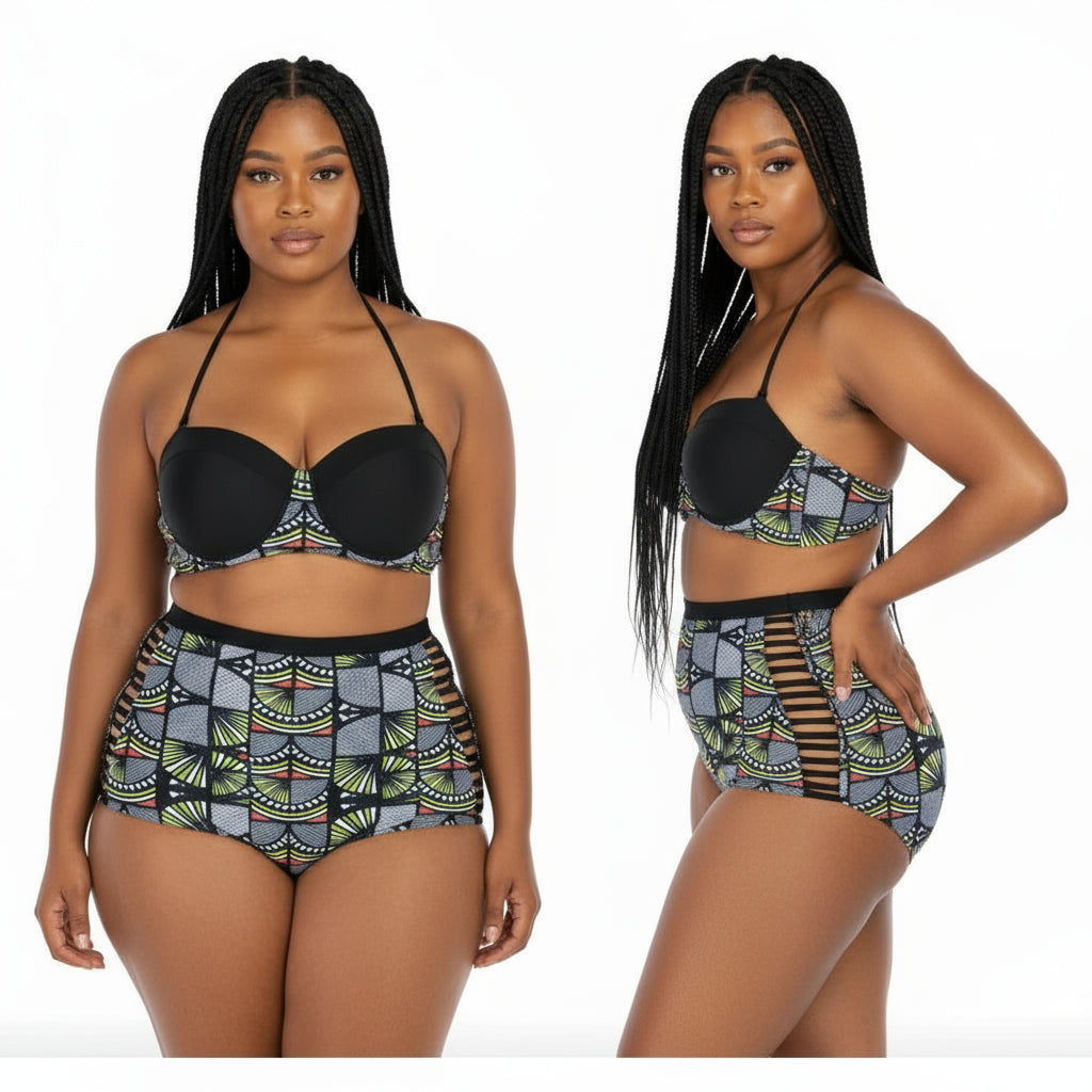 Colourful Two Piece swimming set 