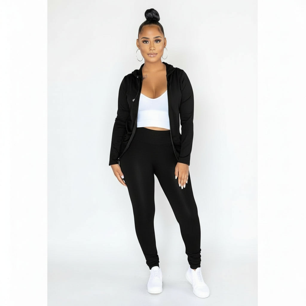 Zipper Tracksuit Set