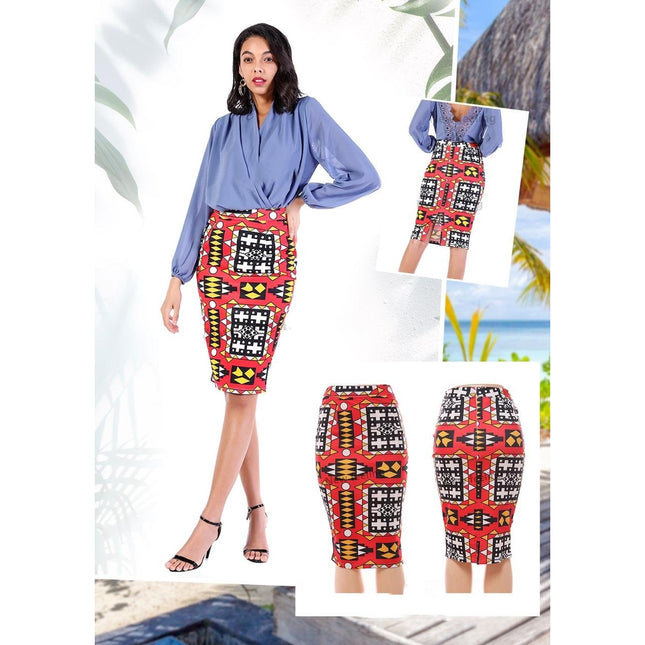 YELLOW SUB TRADING print pencil skirt za