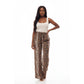 High Waisted snake skin print palaza pants
