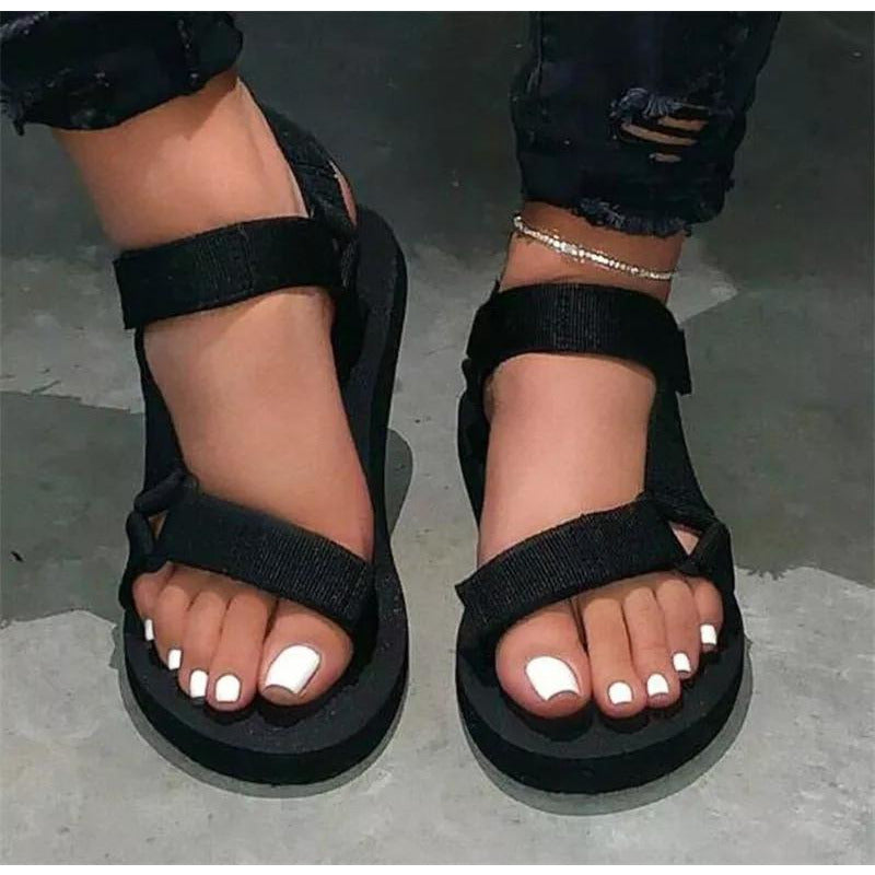 Hook Loop Flat Slippers 