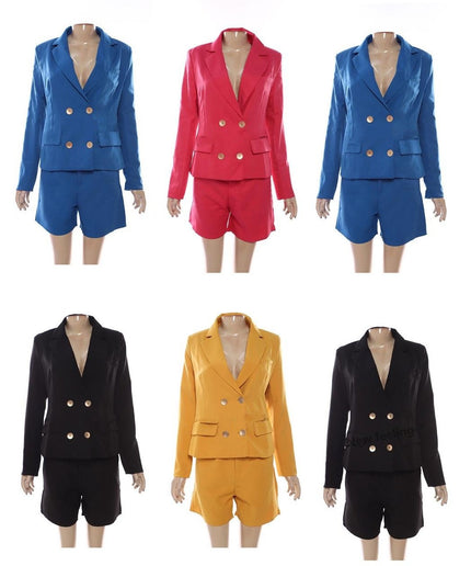ladies short and blazer set