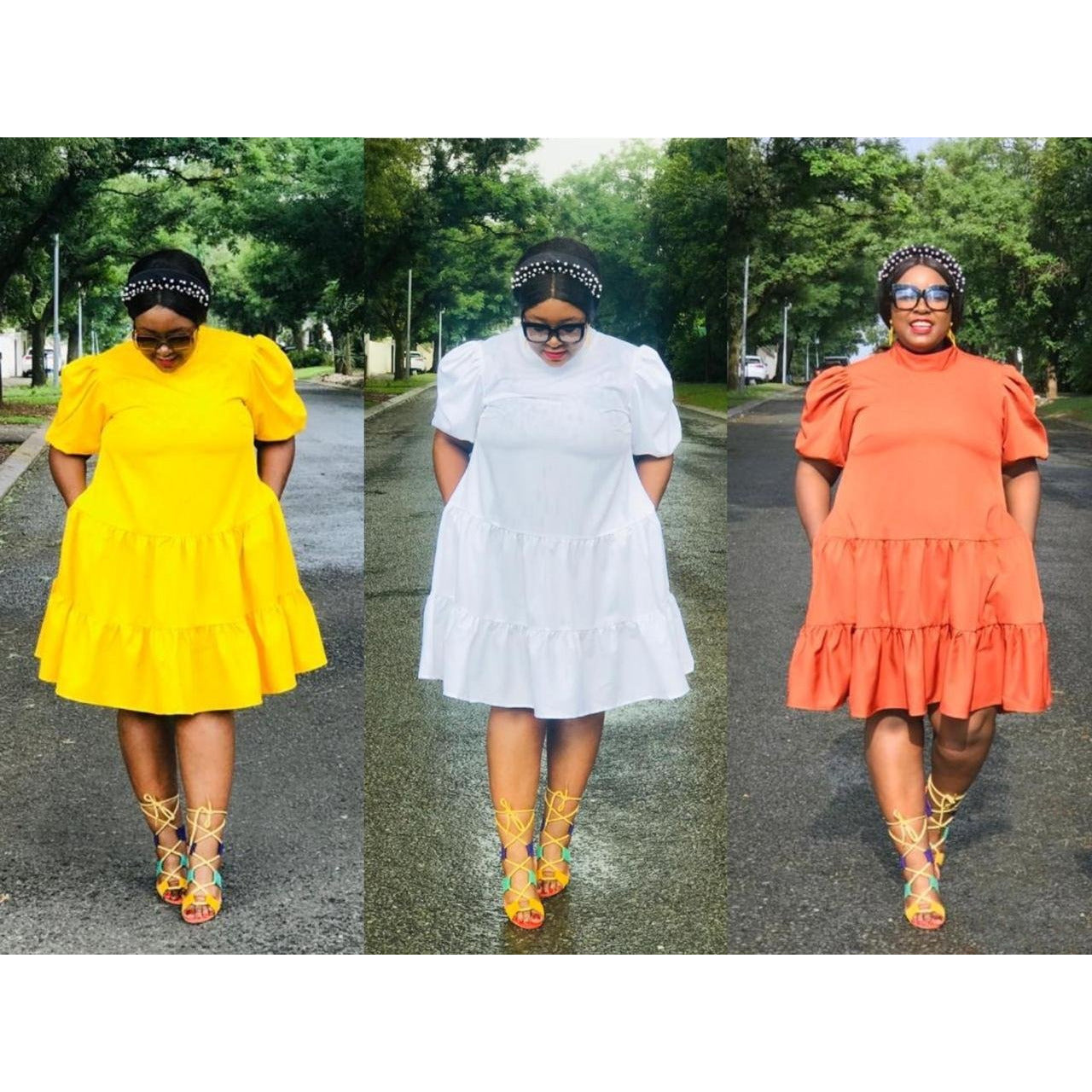 Puff Short Sleeve Bubble Dress